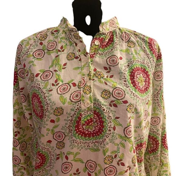 Gap Boho Inspired Floral Henley Long Sleeve Top Size Medium - Picture 2 of 13